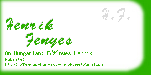 henrik fenyes business card